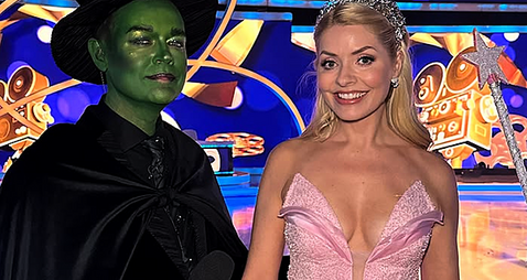 Holly Willoughby dons pink for Wicked style on Dancing On Ice