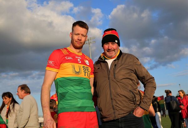 With dad Martin after the Leinster Senior Hurling Championship game against Dublin in 2024 Photo: Pat Ahern