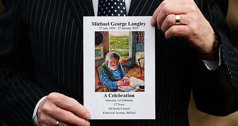 Poet Michael Longley touched souls with just a few words, funeral hears