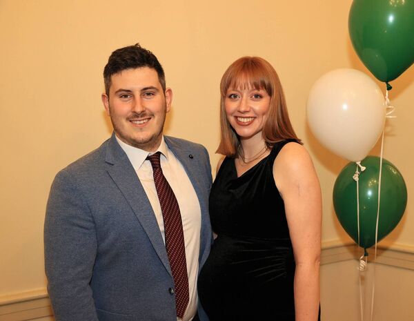 Burren Rangers Junior hurling captain Billy Shanahan with his wife Claire