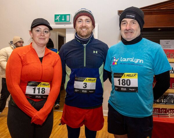 Aoibheann Minogue, Brian Dermody and Stephen Bambrick took part in the Bodylite 5 Miler race in Carlow Photos: michaelorourkephotography.ie Aoibheann Minogue, Brian Dermody and Stephen Bambrick took part in the Bodylite 5 Miler race in Carlow Photos: michaelorourkephotography.ie
