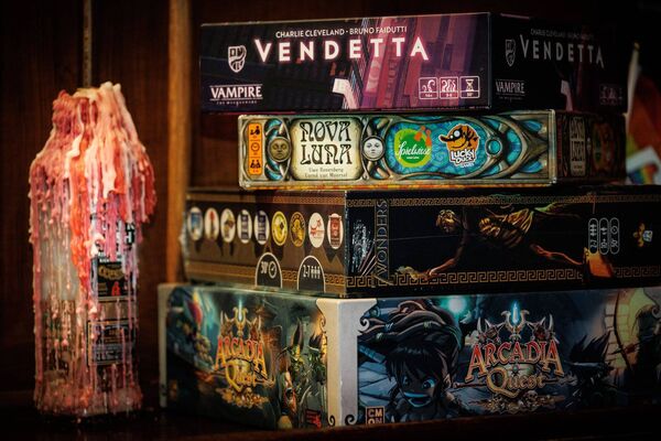 Some of board games available to play at Games Night Some of board games available to play at Games Night