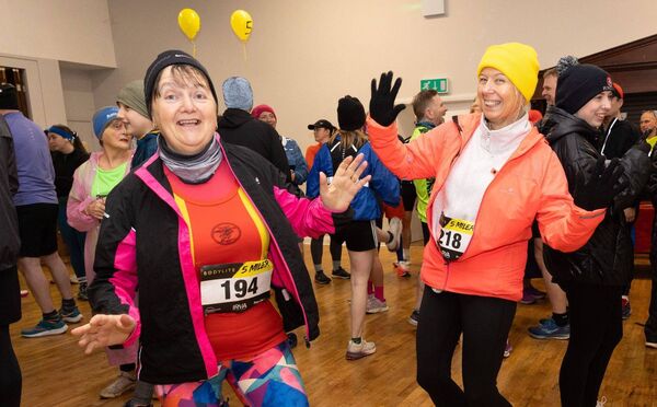 Carol Coleman and Martina Rock were all smiles before the start