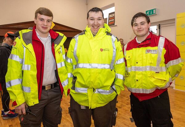 Kallen Daly, Callum Byrne and Cailean Bannon, members of the Order of Malta, who were on duty for the race