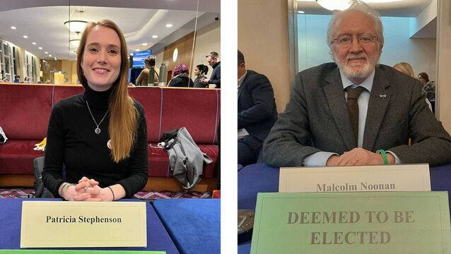 <p>New senators: Patricia Stephenson and Malcolm Noonan</p>