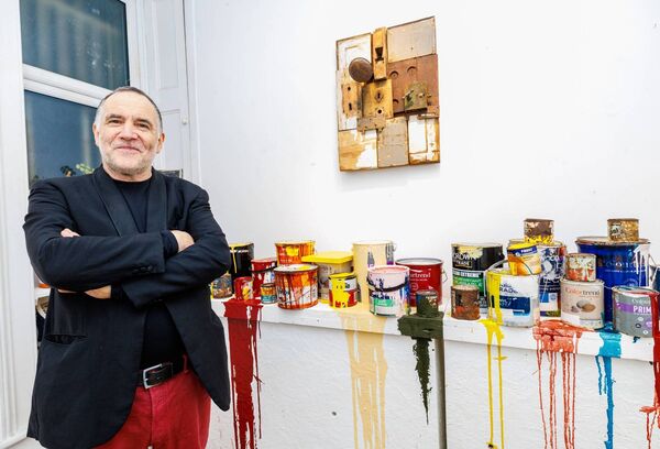 John Powerwith his “In the Silence of the Garden Shed” art installation John Powerwith his “In the Silence of the Garden Shed” art installation