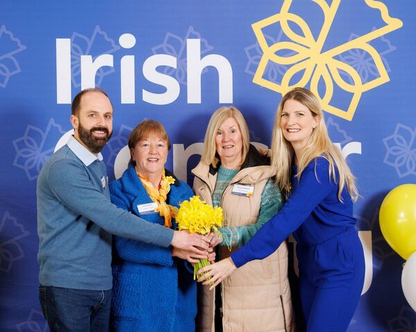 Pictured at the Irish Cancer Society's Daffodil Day supporters' launch in Croke Park Wesley Dawson, Jen Dawson, Bernie Maxwell and Irish Cancer Society CEO Averil Power Photos: Andres Poveda Pictured at the Irish Cancer Society's Daffodil Day supporters' launch in Croke Park Wesley Dawson, Jen Dawson, Bernie Maxwell and Irish Cancer Society CEO Averil Power Photos: Andres Poveda