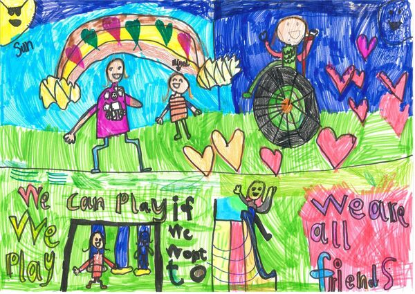 This wonderful poster by pupils in Ballinkillen NS won the junior category for County Carlow in the Someone like me art competition 