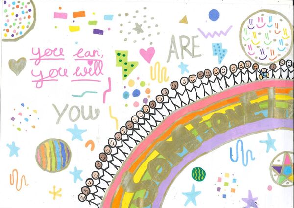 This lovely poster scooped the senior prize category for the children of Ballinkillen NS in the Someone like me art competition 