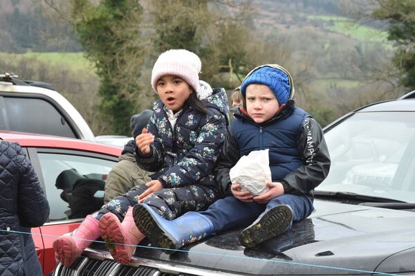 Enjoying the sheep dog final Thamapha Moore and Tom McCarthy