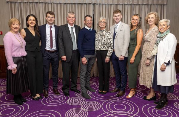 Hall of Fame winner Patricia Amond-Lawler (centre) with family and Special Guest Davy Russell. Photo: michaelorourkephotography.ie