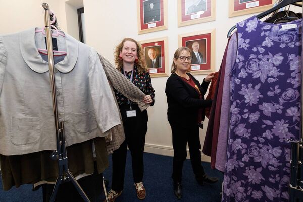 Laura Byrne and Siobhain Kealy with some of the ‘Swap Shop’ clothes available a the launch of the Free to Borrow Clothing Swap Kit in the offices of Carlow County Council Laura Byrne and Siobhain Kealy with some of the ‘Swap Shop’ clothes available a the launch of the Free to Borrow Clothing Swap Kit in the offices of Carlow County Council