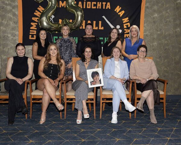 Former captains of Myshall camogie club, which a picture of Olivia Jordan (nee O’Neill)