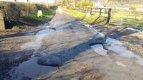 Road near Castledermot filled with deep potholes for eight years