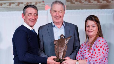 WATCH: Ruth Bermingham's father Dave collect the Ladies GAA Award on behalf of his daughter