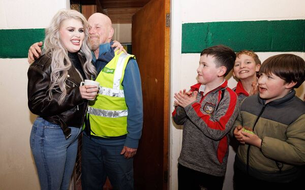 Frankie is congratulated by his daughter Stacy