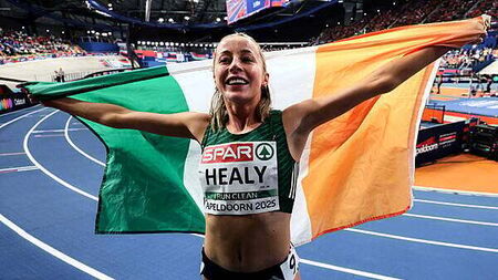 European Indoor Championships: Sarah Healy wins gold in 3000m as Ireland win three medals