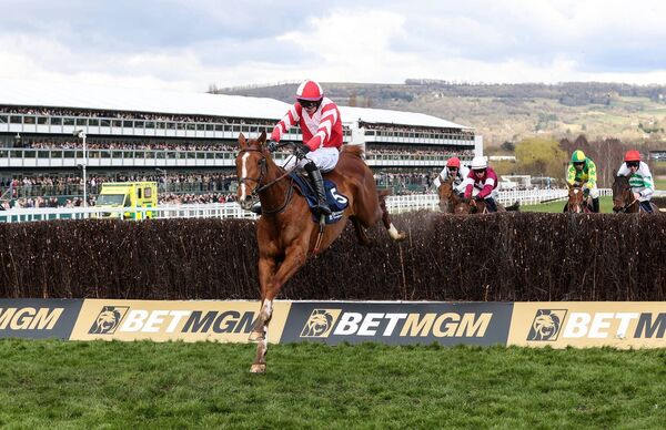 Sean O'Keeffe on Lecky Watson on his way to winning the Brown Advisory Novices' Chase Photo: ©INPHO/Tom Maher