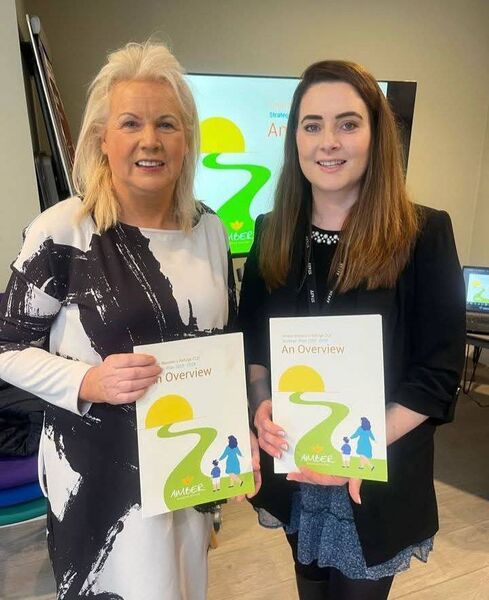 Pictured at the briefing to launch Amber's Strategic Plan 2025 - 2029 Minister Jennifer Murnane O'Connor and Lisa Morris, manager Amber 