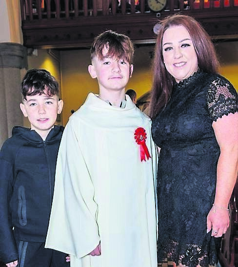 Jack McDonald with his mother Katherine Coakley and his brother Kian