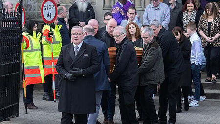 Schoolchildren line streets of Letterkenny as man killed by runaway car laid to rest