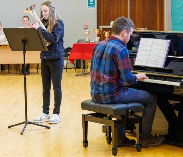 Kelly Ann O’Neill accompanied by Brian Kehoe on piano, plays the tenor horn