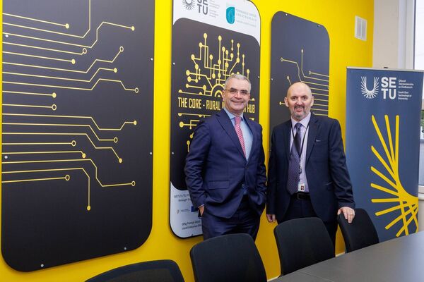 Minister Dara Calleary with Kieran Comerford head of economic development and enterprise at Carlow County Council