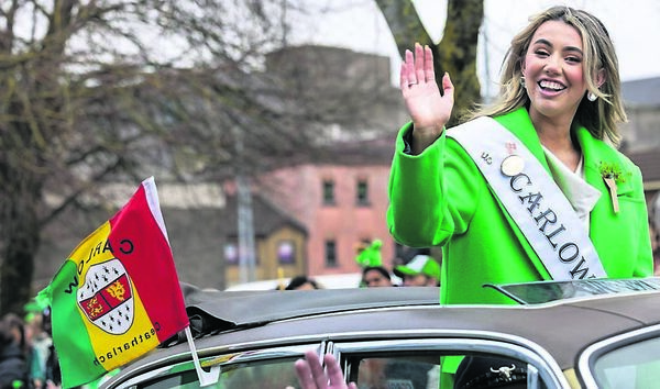 Carlow Rose Caoimhe Deering in yesterday’s Carlow town parade
