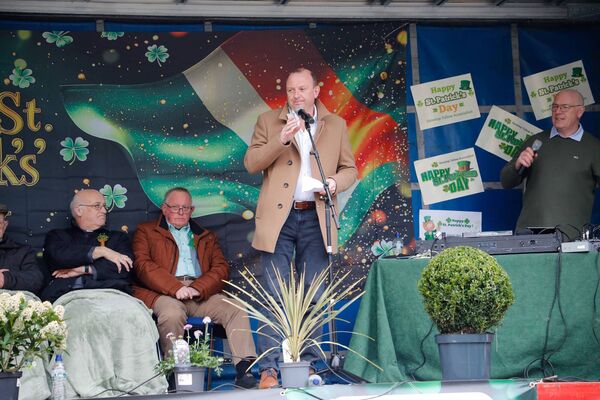 Leslie Codd of Codd Mushrooms, main sponsors of the Tullow parade Leslie Codd of Codd Mushrooms, main sponsors of the Tullow parade
