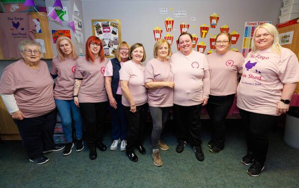 At then official opening of the Forge Hen Shed Women’s Shed in John Sweeney Park, Carlow, Joan Wall, Lorraine and Sophie Tunstead, Therese Dooley, Phil Walsh, Celine Dooley, Kelly Ronan, Karen Corcoran and Nicola Nolan Photo: michaelorourkephotography.ie At then official opening of the Forge Hen Shed Women’s Shed in John Sweeney Park, Carlow, Joan Wall, Lorraine and Sophie Tunstead, Therese Dooley, Phil Walsh, Celine Dooley, Kelly Ronan, Karen Corcoran and Nicola Nolan Photo: michaelorourkephotography.ie