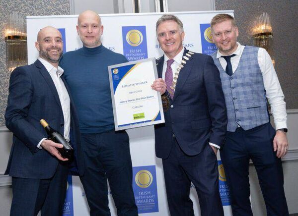 Henry Stone from Sha Roe Bistro in Clonegal, second left, scooped the Best Chef award Henry Stone from Sha Roe Bistro in Clonegal, second left, scooped the Best Chef award
