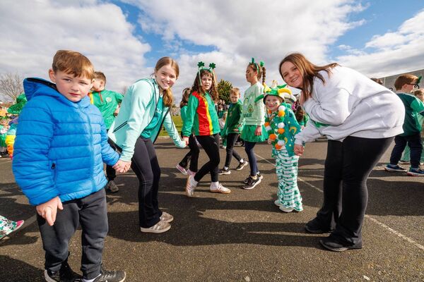 Pupils having fun at the Gaelscoil 