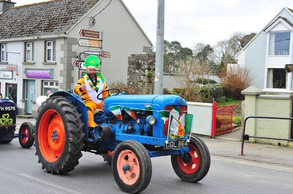 St Patrick's means of transport at the Borris parade