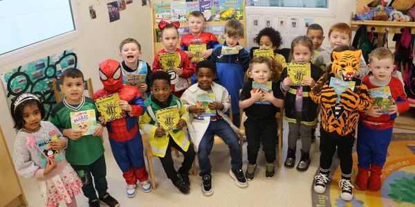 Celebrating World Book Day at Graiguecullen Parish Childcare Centre, children from room 1