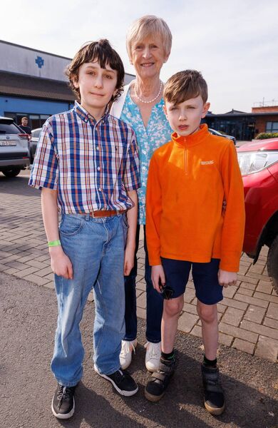 Carmel Lyons with her grandsons Jack and Tom Peters 