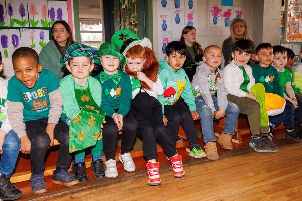 Pupils having fun at Askea BNS during their Seachtain na Gaeilge activities