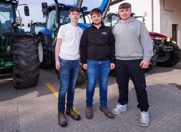 Sé Stafford, Seamus Bible and Joe Bermingham taking part in the Presentation College Carlow annual tractor run to raise funds for the Éist Cancer Support Centre