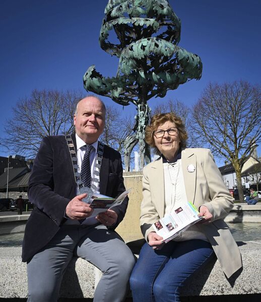 Cathaoirleach of Carlow County Council cllr Fergal Browne and chair of the Pan Celtic Festival comitttee Bríde de Róiste