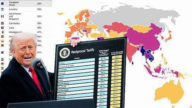 Who is hit hardest by Trump's tariffs? The full list and map