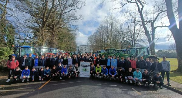 All the students who participated the annual charity tractor run in Knockbeg College
