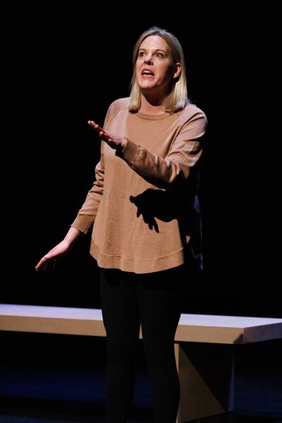 Aoife Reddy as Breda during the Carlow Little Theatre's presentation of Eden in the George Bernard Shaw Theatre in Visual. Photo: michaelorourkephotography.ie
