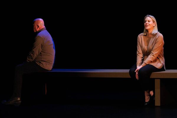 Paul McManus as Billy and Aoife Reddy as Breda during the Carlow Little Theatre's presentation of Eden in the George Bernard Shaw Theatre in Visual. Photo: michaelorourkephotography.ie