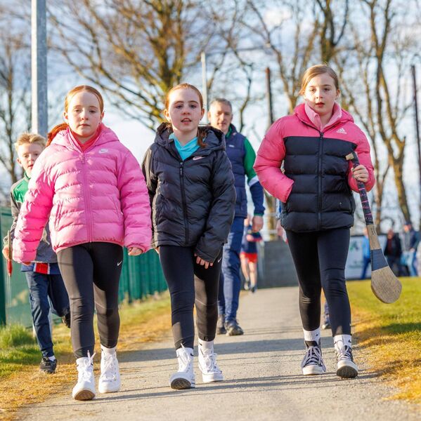Roisin Kehoe with Emily and Ali Fluskey at the walkathon 
