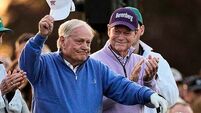 Honorary starters Jack Nicklaus, Gary Player and Tom Watson kick off the Masters