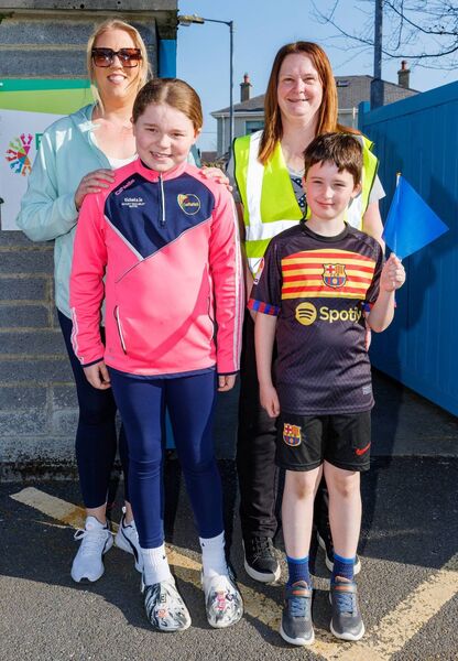 Marese Gleeson and her daughter Emily Nolan and Catriona Roche and her son Dillon Garry took part in the walk