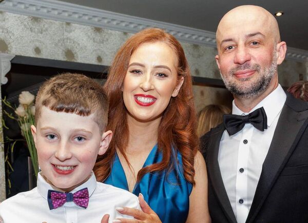 Mick Burnett, Louise Moran and their son Oisín 