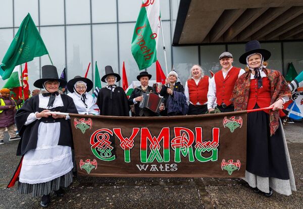 Members of the Welsh contingent taking part in the Pan Celtic Festival parade Members of the Welsh contingent taking part in the Pan Celtic Festival parade