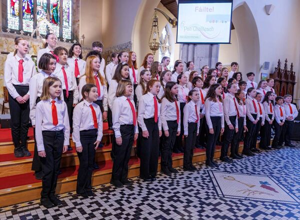 Members of the Cór na nÓg choir performing during their concert in St Clare's Church, Graiguecullen as part of the Pan Celtic Festival Members of the Cór na nÓg choir performing during their concert in St Clare's Church, Graiguecullen as part of the Pan Celtic Festival