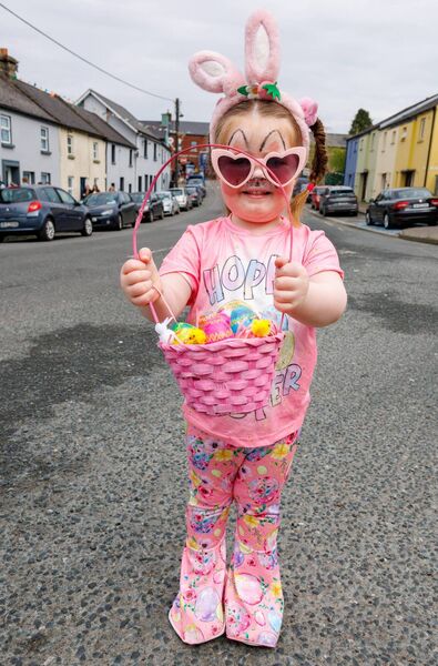 Adha Smith is ready for the children’s fancy dress competition at the Hacketstown Easter Parade