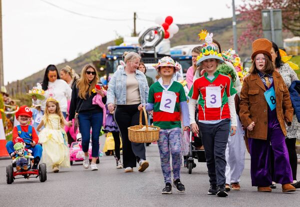 A cast of colourful characters were pictured during the Hacketstown Easter Parade